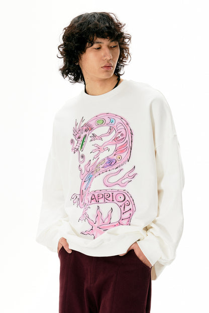 Cartoon Loong Print Sweatshirt