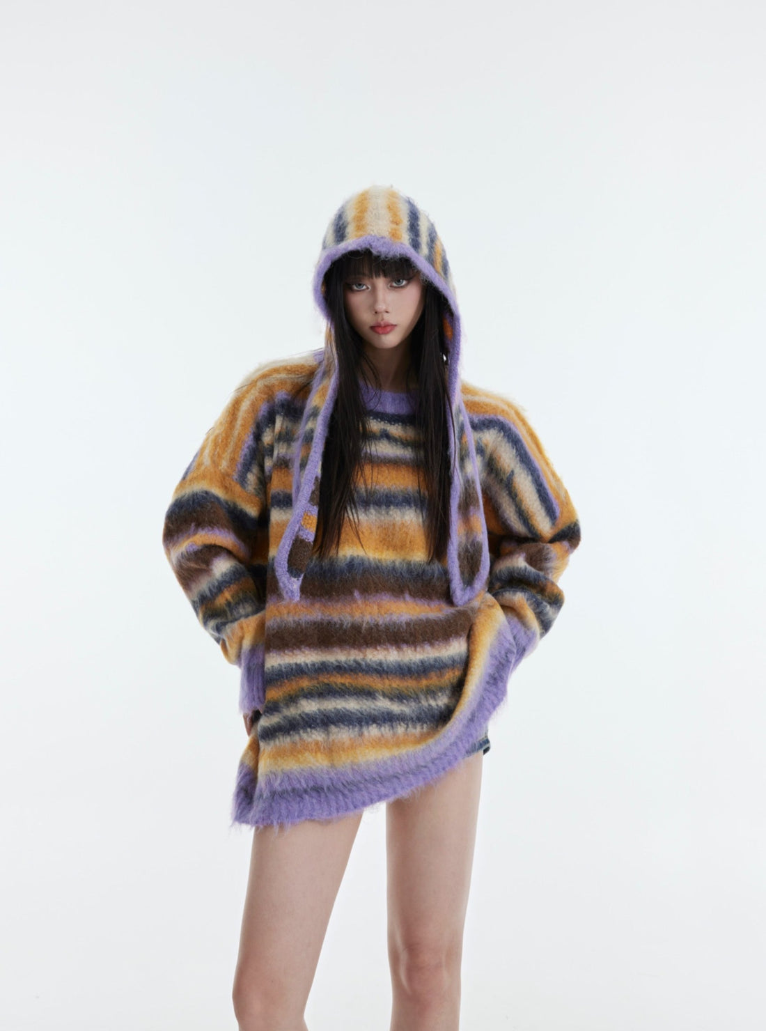 Striped Dopamine Plush Knit Sweater