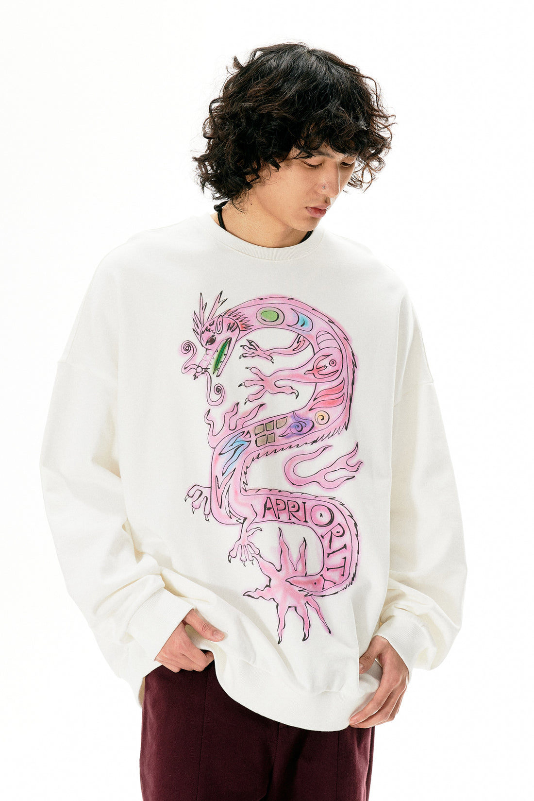 Cartoon Loong Print Sweatshirt