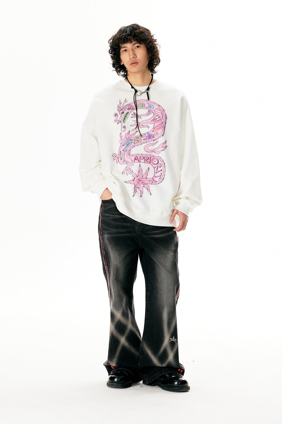 Cartoon Loong Print Sweatshirt