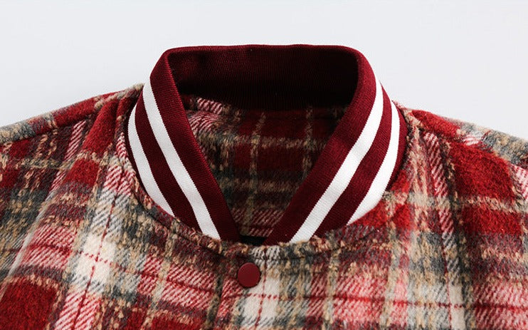 CATTEE Vintage Plaid Chanel-inspired Baseball Jacket