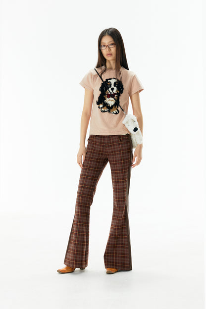 Plaid Flared Pants