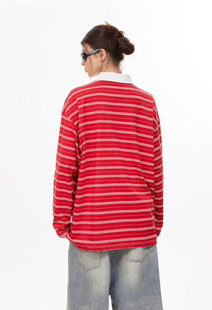 Vintage Preppy Striped Long Sleeve Tee