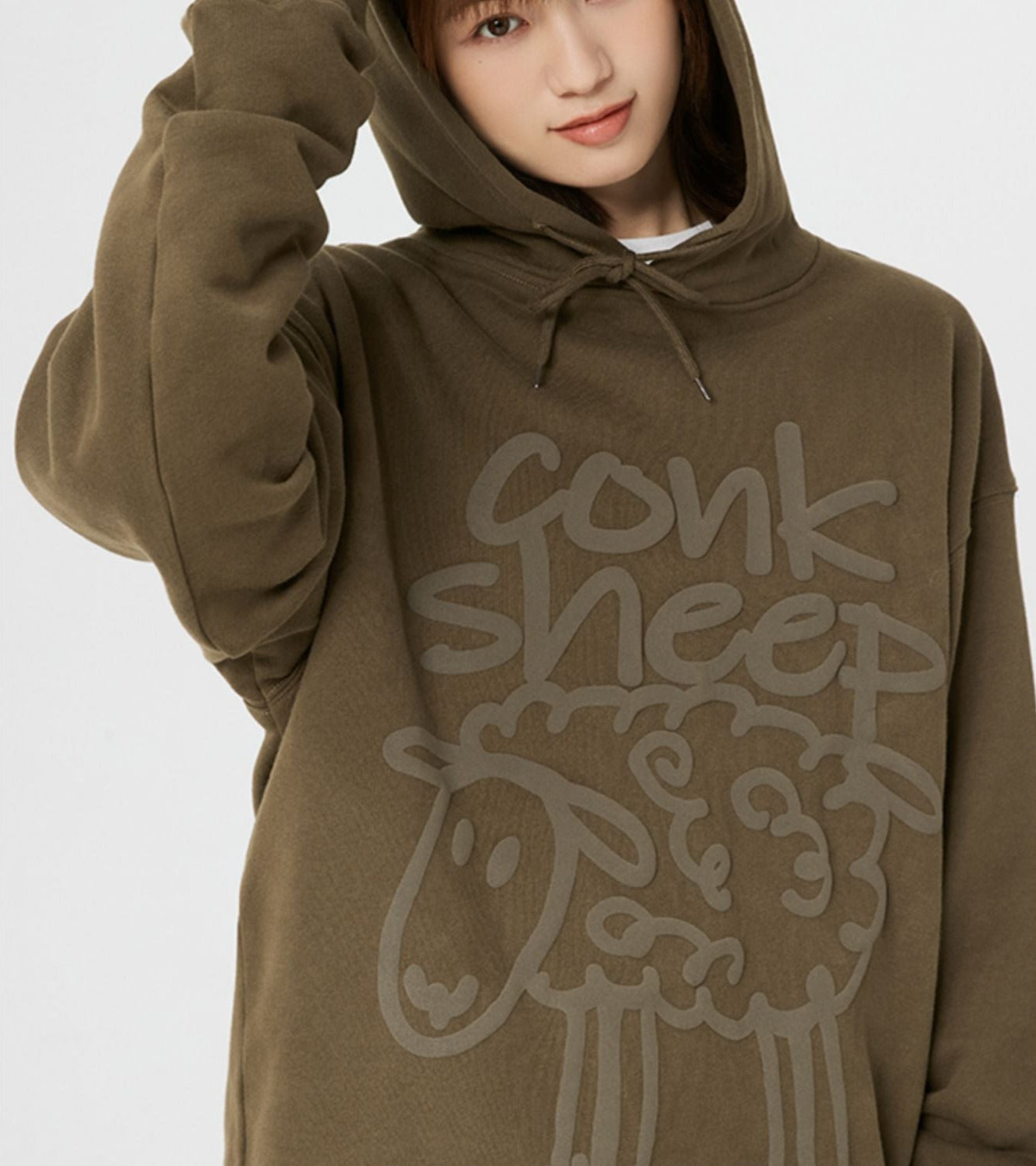 Sheep Puff Print Hoodie