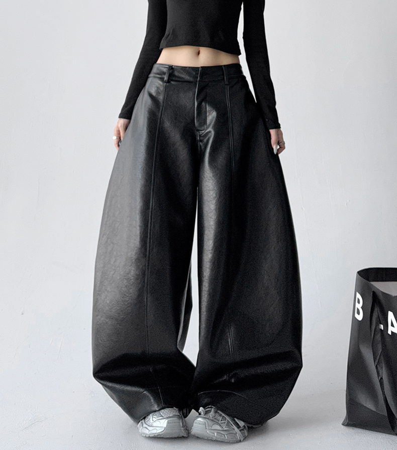 Vintage Faux Leather PU Trousers