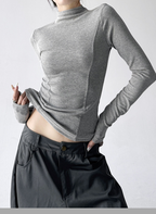Mock Neck Slim Fit Long Sleeve Top - CT5161