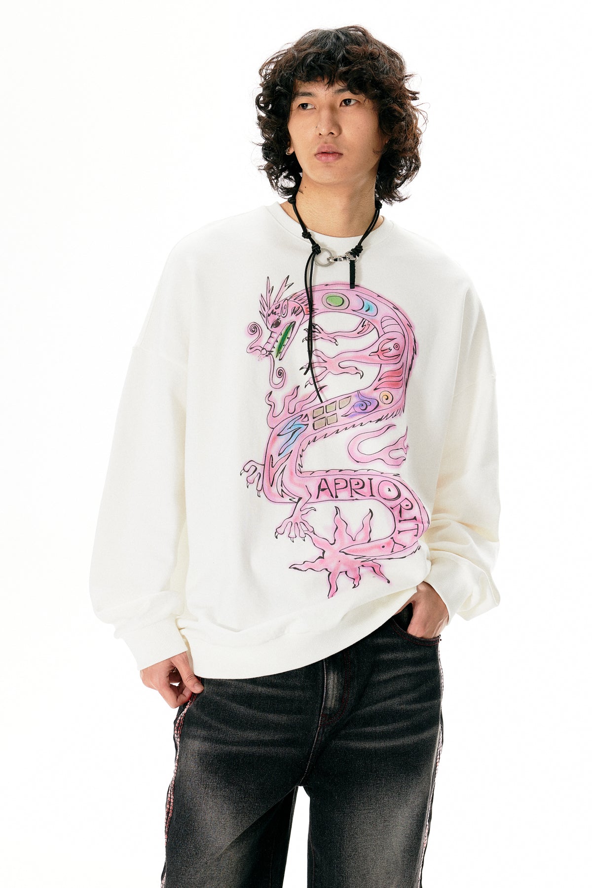 Cartoon Loong Print Sweatshirt