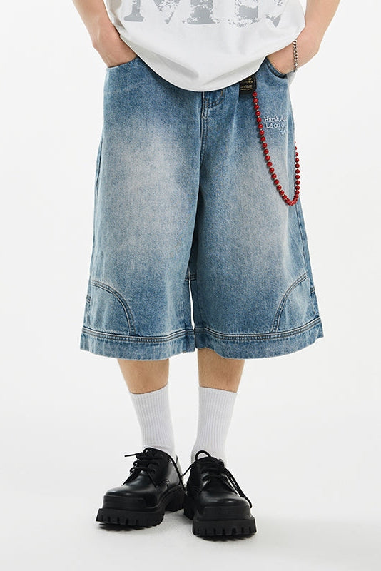 Upside Down Pockets Denim Shorts