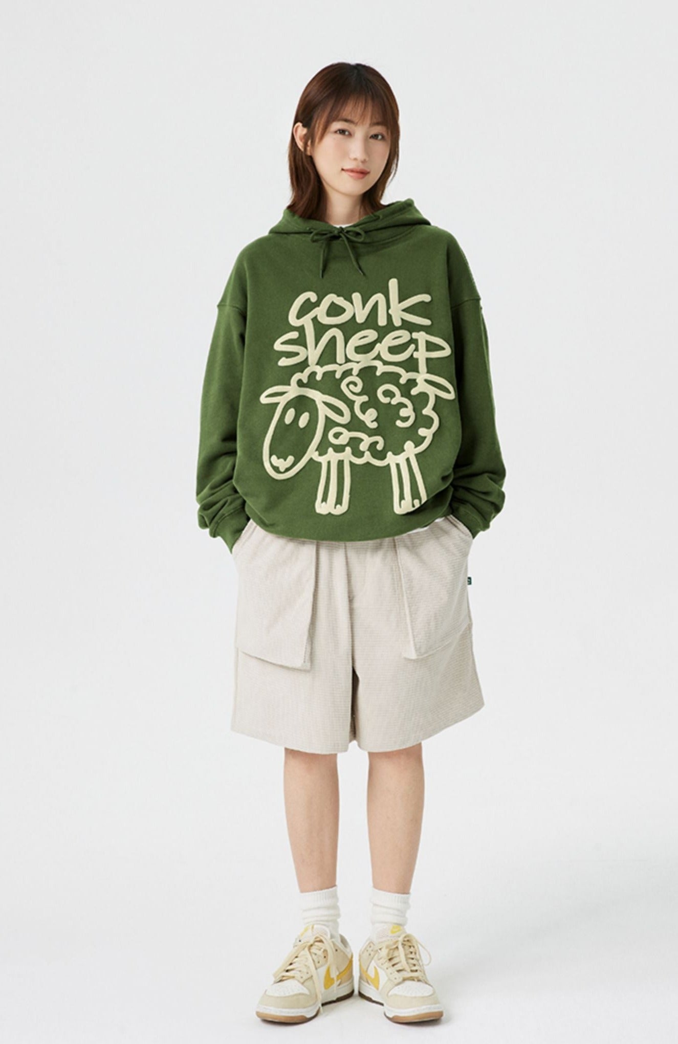 Sheep Puff Print Hoodie