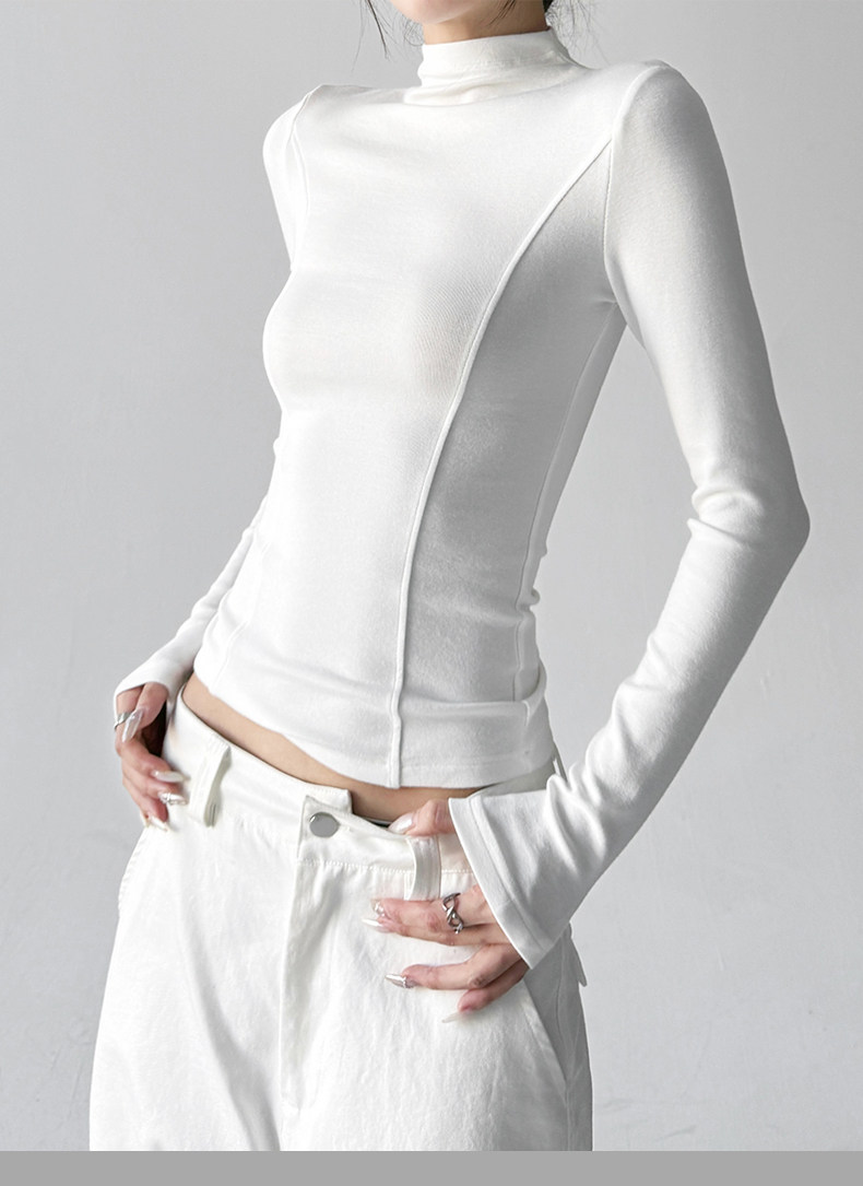 Mock Neck Slim Fit Long Sleeve Top - CT5161