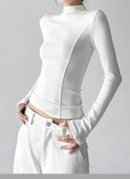 Mock Neck Slim Fit Long Sleeve Top - CT5161