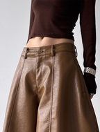 Vintage Faux Leather PU Trousers