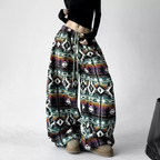 Oversized Fair Isle Stripe Sherpa Pants