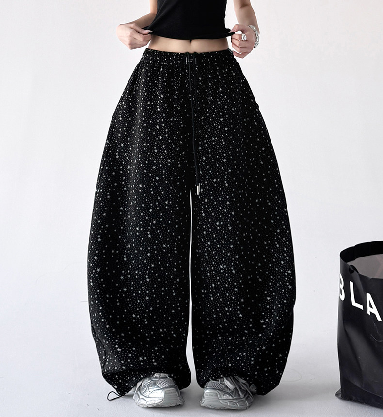 Starry Print Wide-Leg Sweatpants – CT6655
