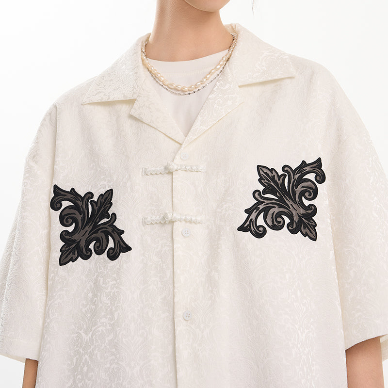 Colorblock Scout Embroidery Oversized Knots Shirt