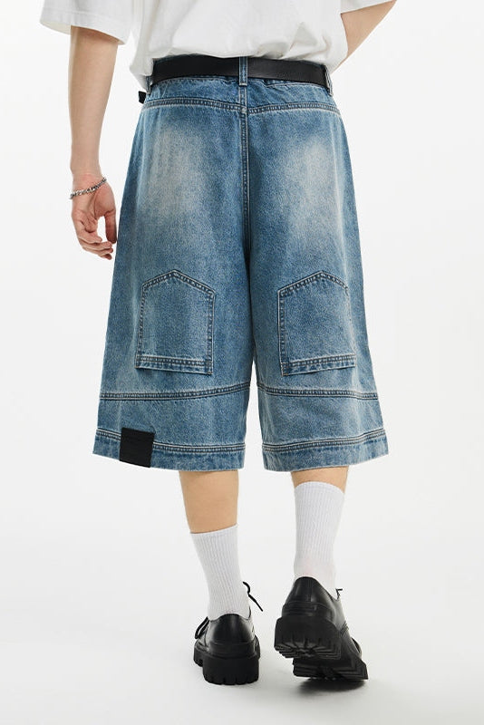 Upside Down Pockets Denim Shorts