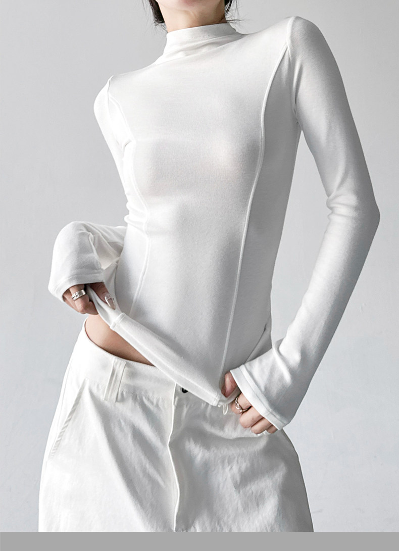Mock Neck Slim Fit Long Sleeve Top - CT5161