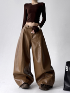 Vintage Faux Leather PU Trousers