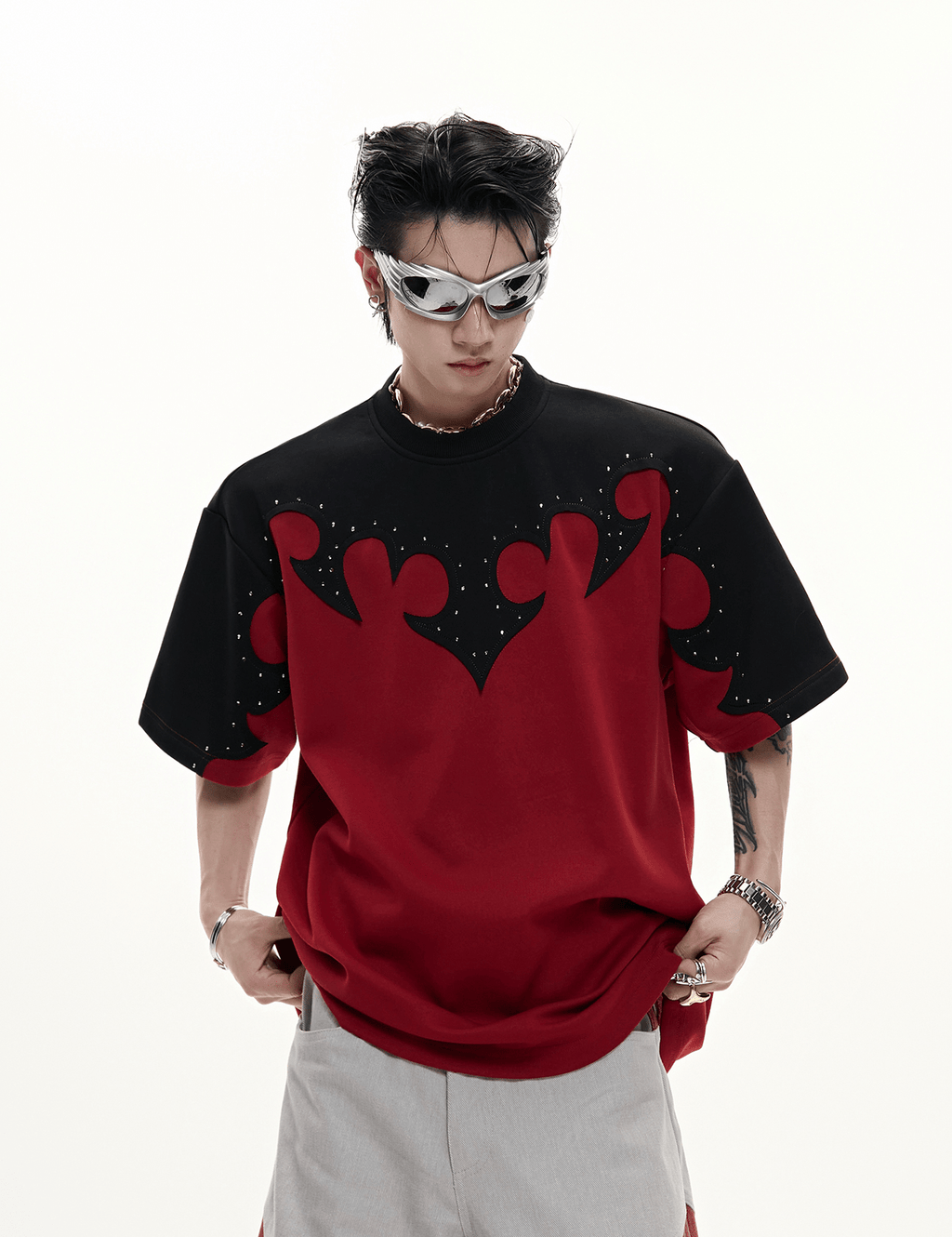 3D Appliqué Rhinestone Tee - COPPING THREADS - ArguE CulturE