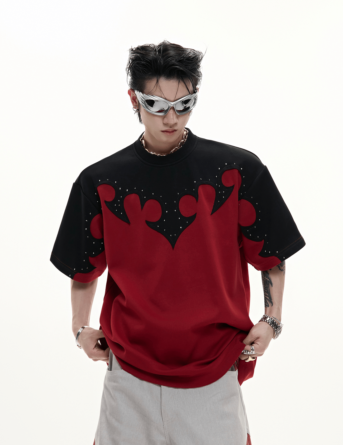 3D Appliqué Rhinestone Tee - COPPING THREADS - ArguE CulturE