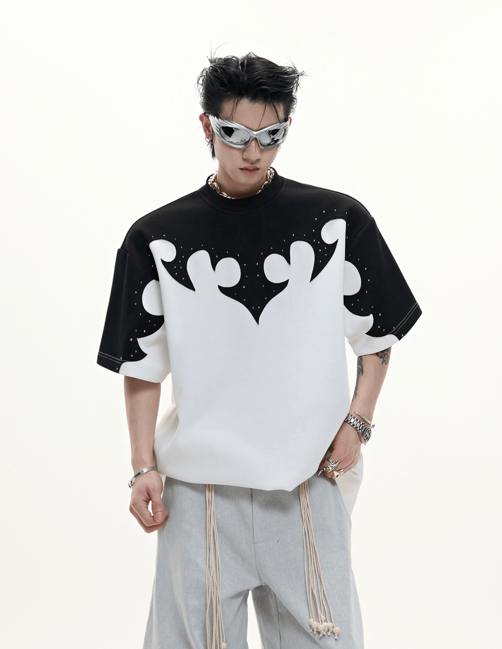 3D Appliqué Rhinestone Tee - COPPING THREADS - ArguE CulturE