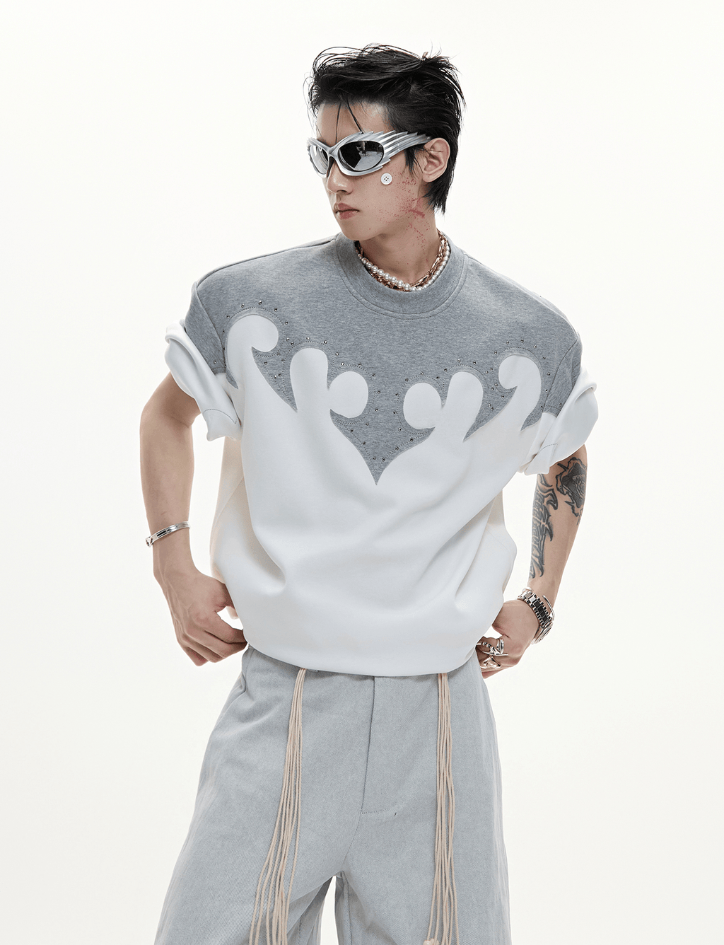 3D Appliqué Rhinestone Tee - COPPING THREADS - ArguE CulturE