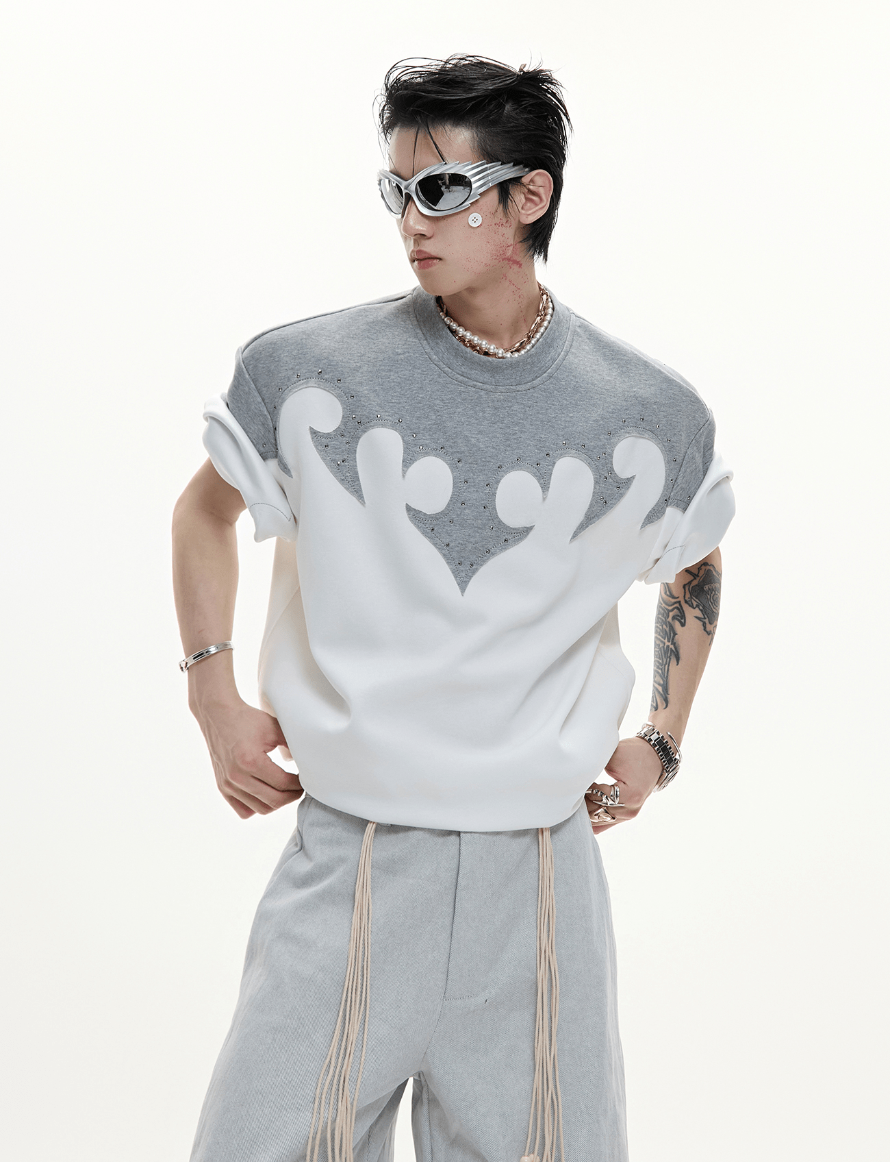 3D Appliqué Rhinestone Tee - COPPING THREADS - ArguE CulturE