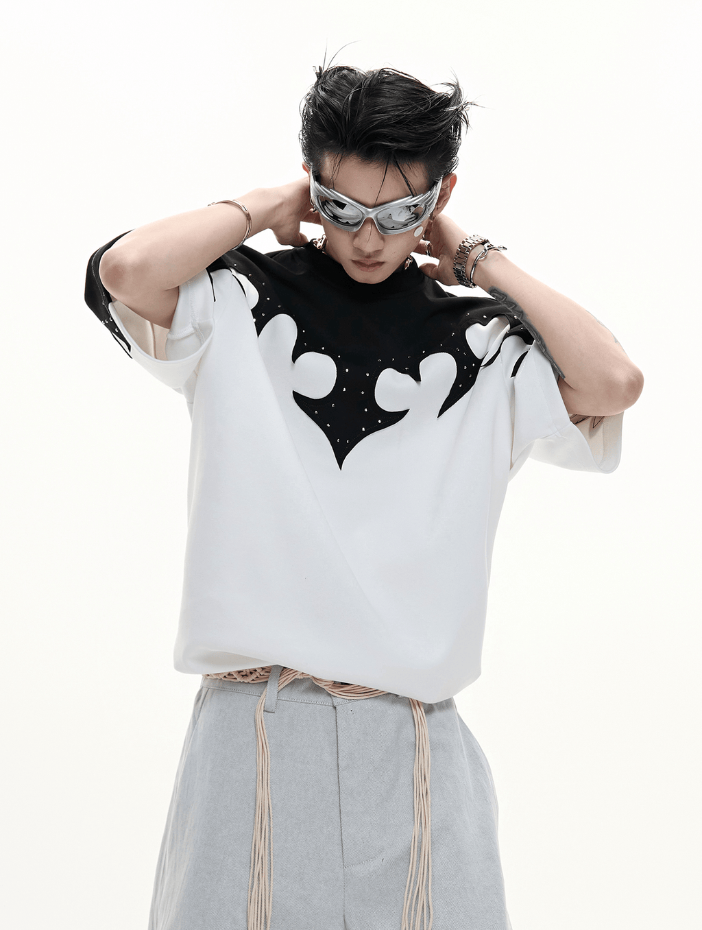 3D Appliqué Rhinestone Tee - COPPING THREADS - ArguE CulturE