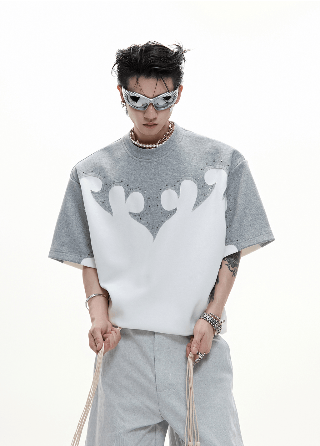 3D Appliqué Rhinestone Tee - COPPING THREADS - ArguE CulturE