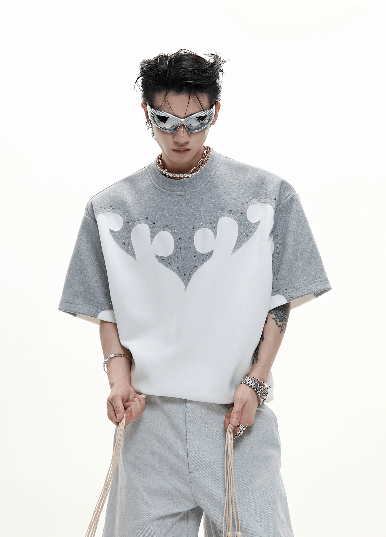 3D Appliqué Rhinestone Tee - COPPING THREADS - ArguE CulturE