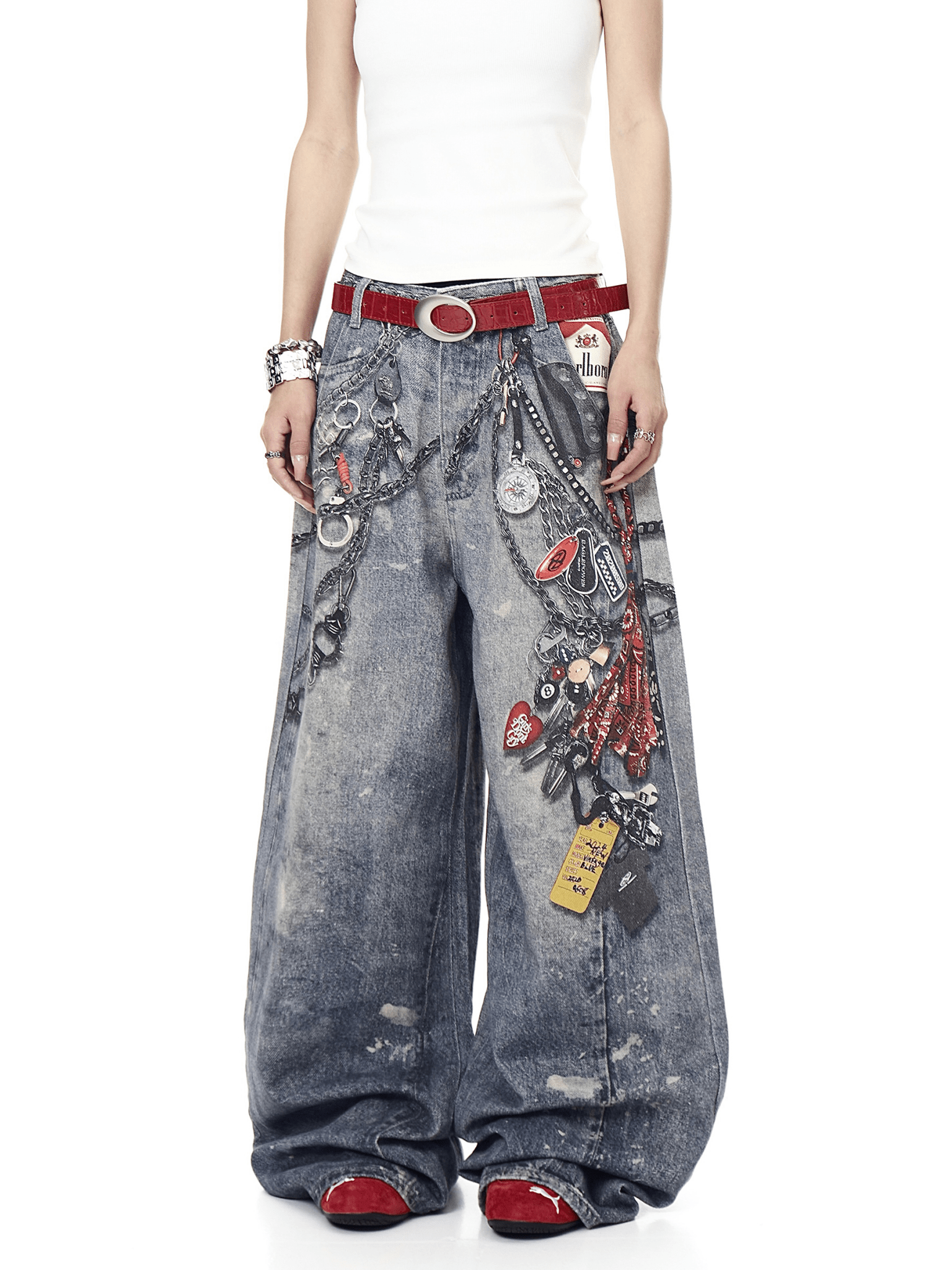 3D Chain Print Wide - Leg Denim - COPPING THREADS - CT Select