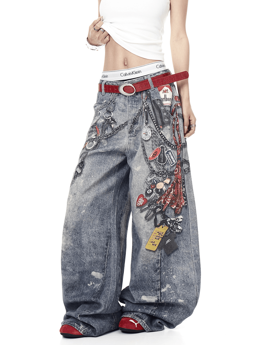 3D Chain Print Wide - Leg Denim - COPPING THREADS - CT Select