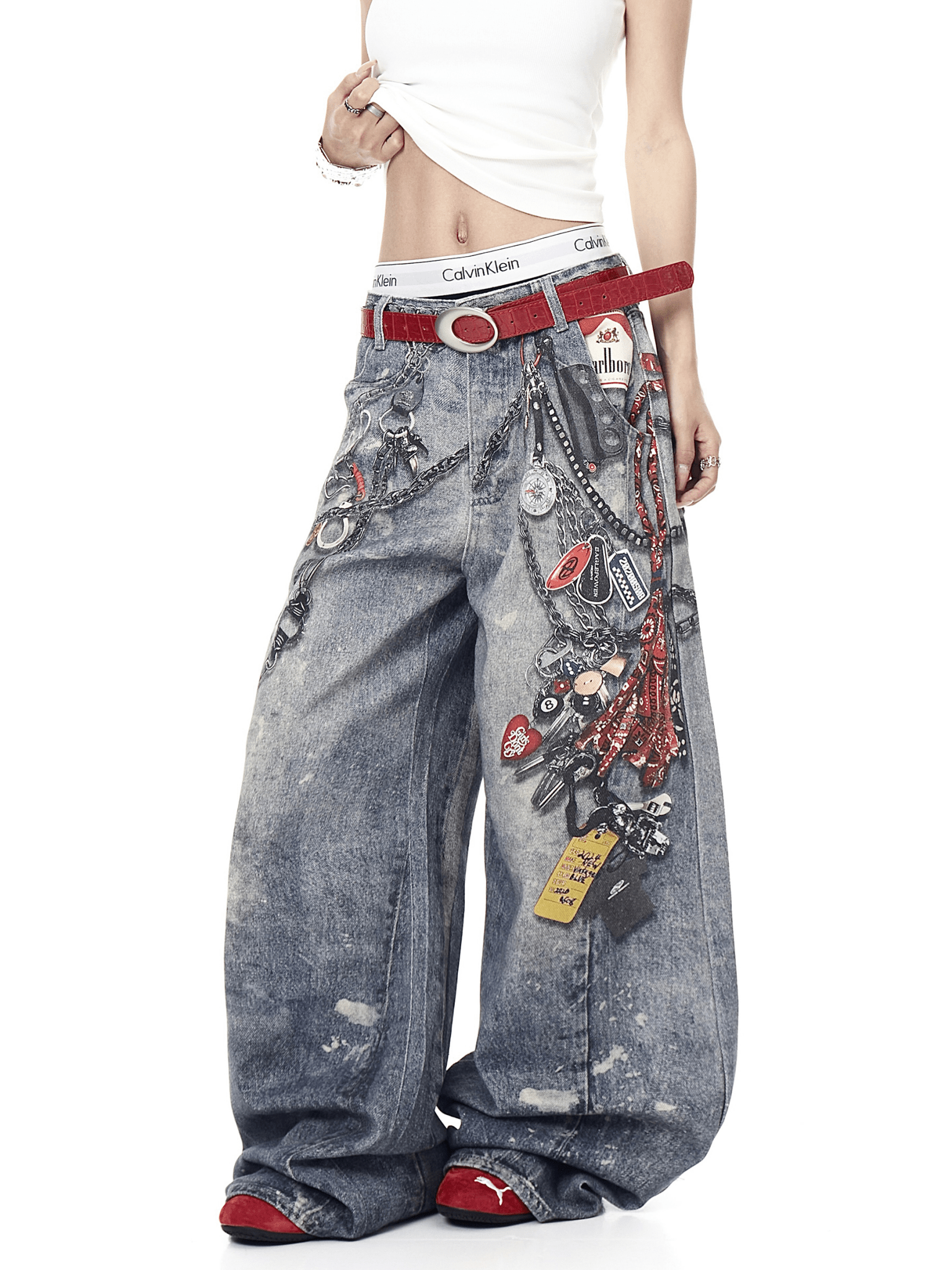 3D Chain Print Wide - Leg Denim - COPPING THREADS - CT Select