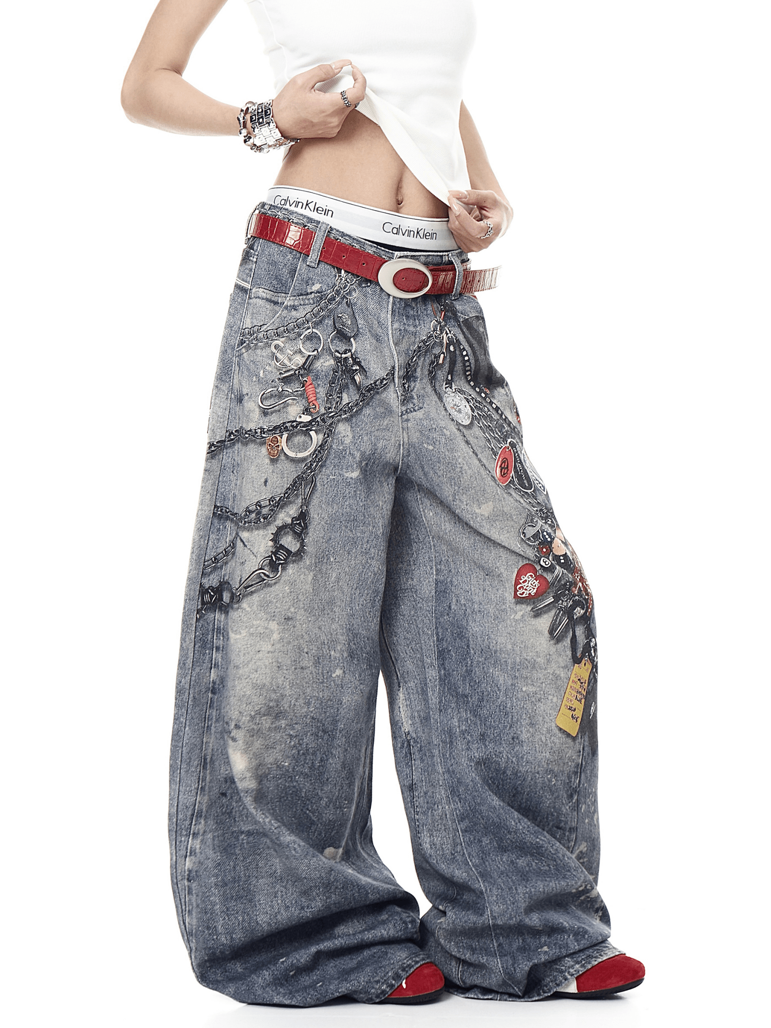 3D Chain Print Wide - Leg Denim - COPPING THREADS - CT Select