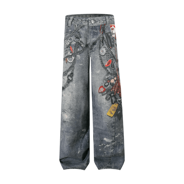 3D Chain Print Wide - Leg Denim - COPPING THREADS - CT Select
