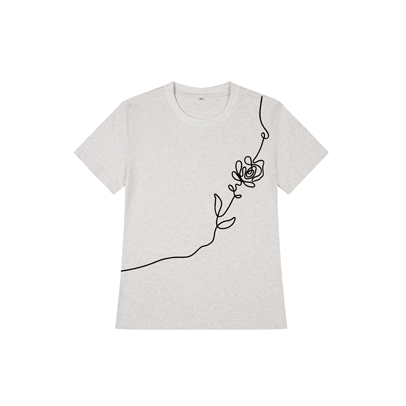 3D Floral Embroidery Tee - COPPING THREADS - RAPPEYE
