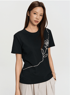 3D Floral Embroidery Tee - COPPING THREADS - RAPPEYE