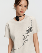 3D Floral Embroidery Tee - COPPING THREADS - RAPPEYE