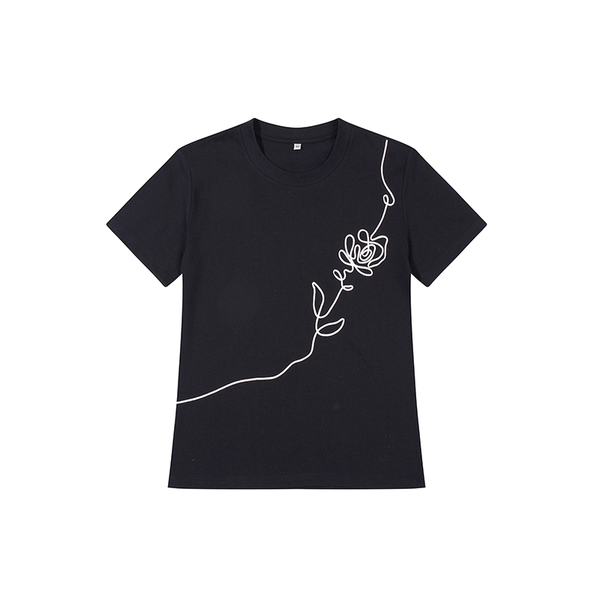 3D Floral Embroidery Tee - COPPING THREADS - RAPPEYE