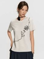 3D Floral Embroidery Tee - COPPING THREADS - RAPPEYE