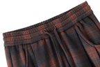Vintage Plaid Fleece-Lined Wide-Leg Pants