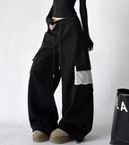 Fleece-Lined Lace Cargo Sweatpants