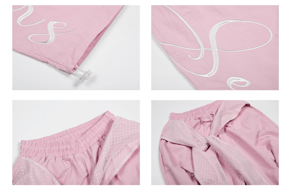 Lace Tie Layered Parachute Pants