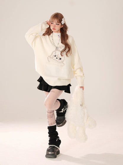 Dainty Rabbit Round Neck Sweater