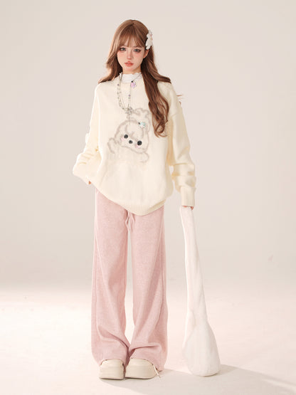 Dainty Rabbit Round Neck Sweater