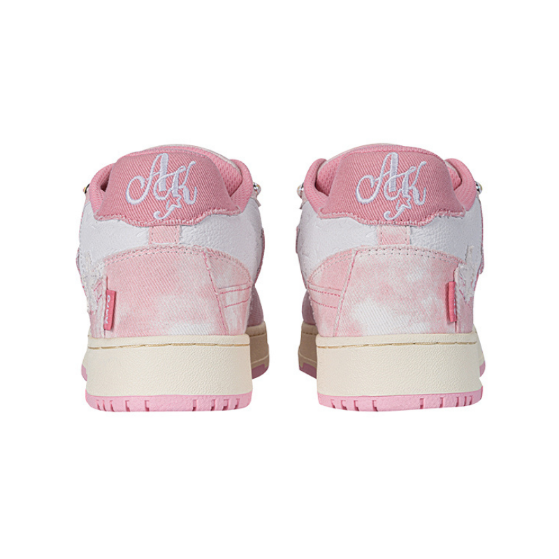 KAALIXTO Pink Denim Star Sneakers