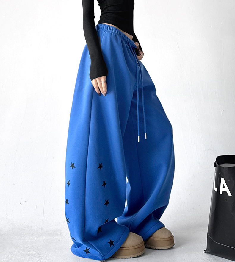 Star Print Fleece-Lined Sweatpants