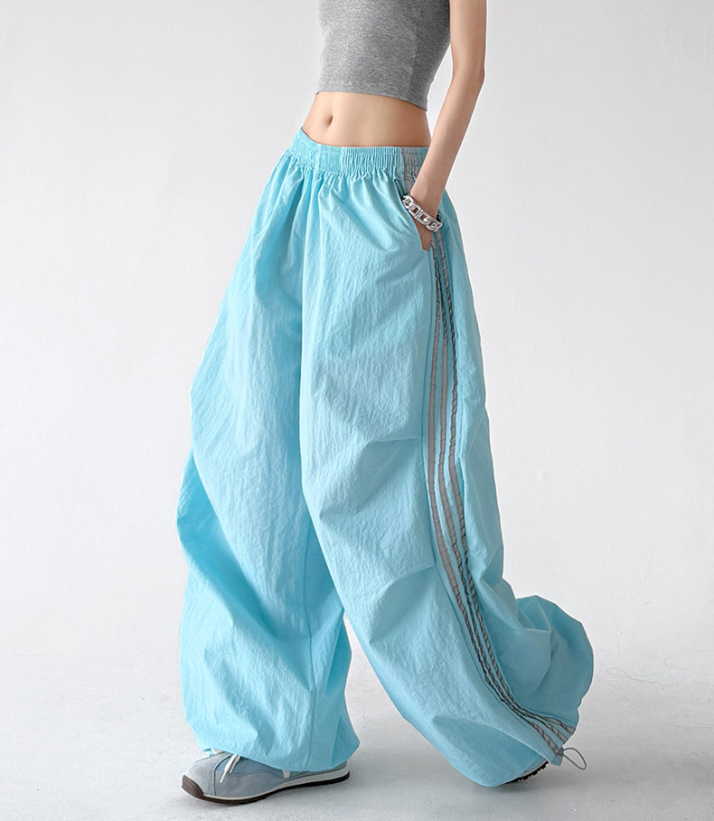 Side Stripe Parachute Pants - CT216