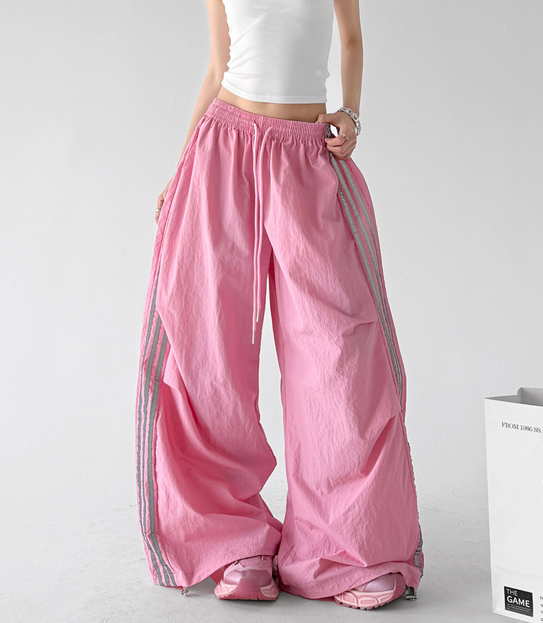 Side Stripe Parachute Pants - CT216