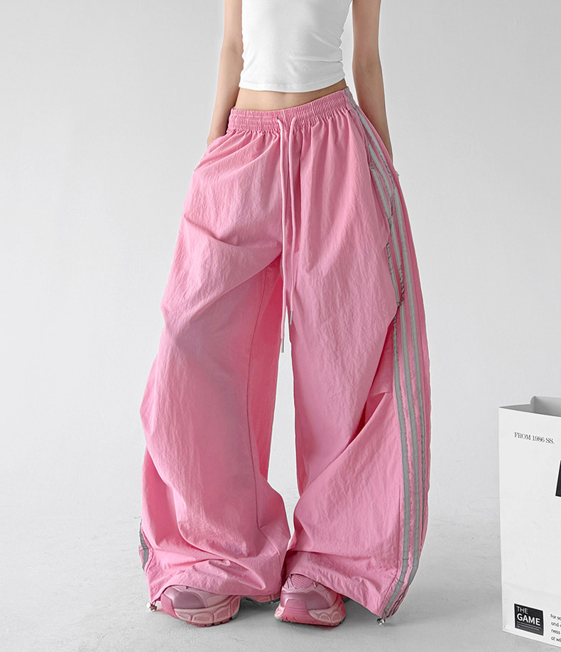 Side Stripe Parachute Pants - CT216